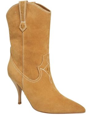 TRUE RELIGION 702 Logo Mid Calf Cowboy Boot - Brown