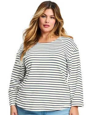 Avenue Aimee Stripe Top - White