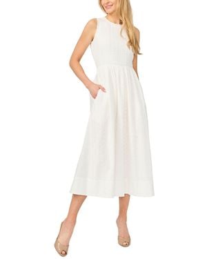 Cece Sleeveless Crewneck Midi Dress - White