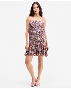 Lucky Brand Printed Drop-waist Mini Day Dress - Red