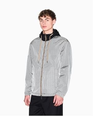 ARMANI EXCHANGE | Llover Logo Print Windbreker Jcket - Gray
