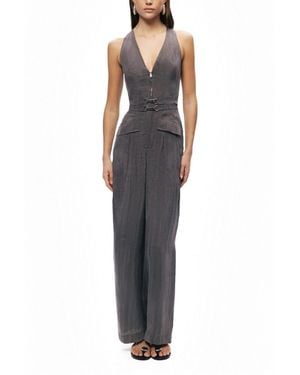 Nocturne Metal Belt Detail Jumpsuit - Gray