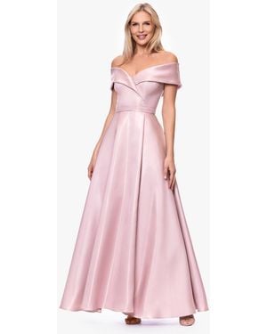 Xscape Petite Sweetheart Off-the-shoulder Ball Gown - Pink