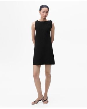 Mango Asymmetrical Knitted Dress - Black