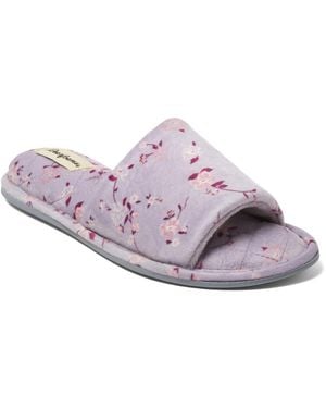 Dearfoams Beatrice Microfiber Velour Side Gore Slide - Pink