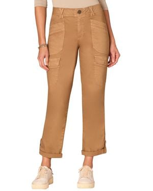 Democracy "ab" Solution High-rise Roll-cuff Utility Pants - Natural