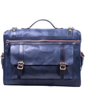 Old Trend Stone Cove Leather Briefcase - Blue