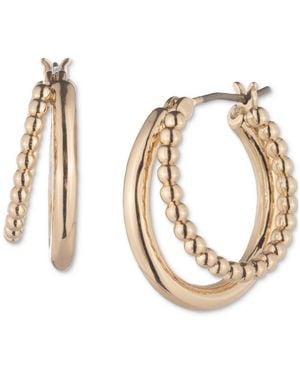Ralph Lauren Small Beaded Split Hoop Earrings - Metallic