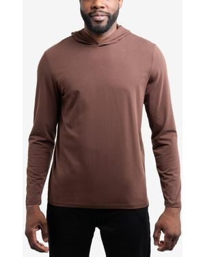 Xray Jeans X-ray Soft Stretch Long Sleeve Hoodie - Brown
