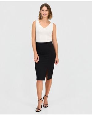 Anne Klein Pull-on Jersey Pencil Skirt - White