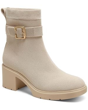 VIVAIA Gisella Square-toe Block Heel Water-repellent Boots - Natural