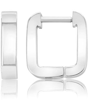 Roxy Waterproof 11mm Rounded Square huggie Earrings - White