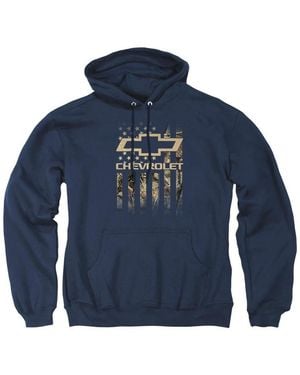 Corvette Chevrolet Camo Flag Graphic Pullover Hoodie - Blue