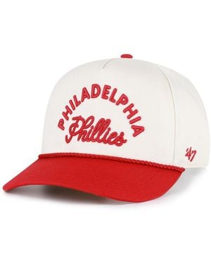 '47 And Natural/red Philadelphia Phillies Rope Script Hitch Adjustable Hat