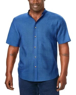 Kingsize Big & Tall Short Sleeve Wrinkle-free Sport Shirt - Blue