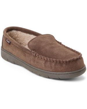 Clarks Venetian Moc Memory Foam Genuine Cow Suede Slippers - Brown