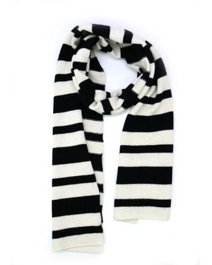 Portolano Striped Wool Scarf - White