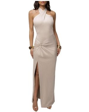 JLUXLABEL Charlotte Halter Maxi Dress - Natural