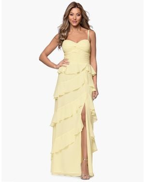 Xscape Petite Sleeveless Sweetheart Neck Long Gown - Metallic