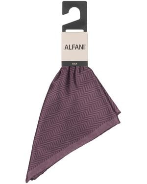 Alfani Herringbone Pocket Square - Purple