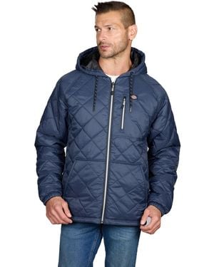 Dickies Diamond-quilted Packable Hooded Jacket - Blue