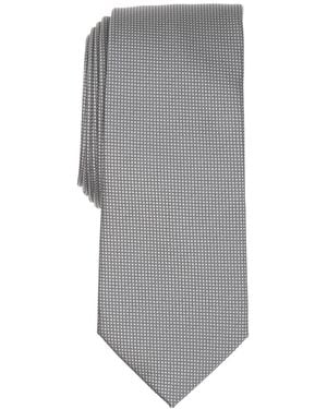 Alfani Burnel Micro Check Slim Tie - Gray