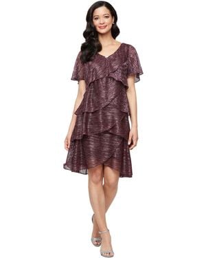 Sl Fashions Tiered Shimmer Shift Dress
