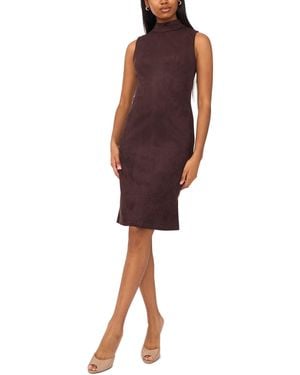 Msk Petite Suede Sleeveless Midi Dress - Red