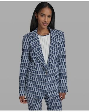 KARL LAGERFELD One-button Patterned Jacket - Blue