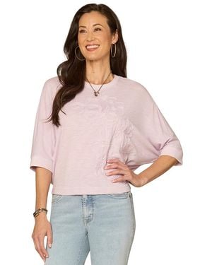 Democracy Embroidered Crew Neck Top