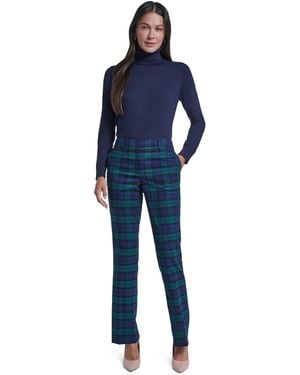 Tommy Hilfiger Sutton Plaid Straight Pants - Blue