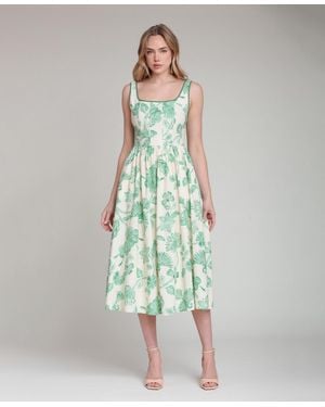 Avec Les Filles Square Neck Dress - Green