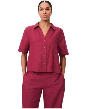 Masai Mairyssa Smock Back Linen Shirt - Red