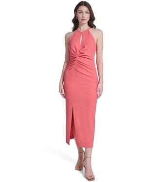sachin and babi light blue dress Corbin White Denim Halter Neck Mini Dress main image 0
