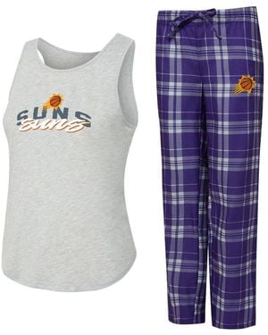 Concepts Sport Purple/heather Gray Phoenix Suns Regulate Tank Pant Set - Blue