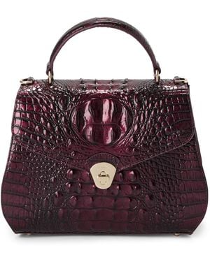 Brahmin Annalise Melbourne Small Leather Satchel Handbag - Purple