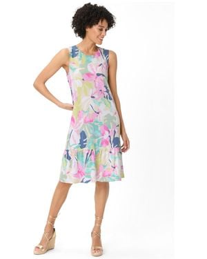 Olsen Floral Sleeveless Dress - White