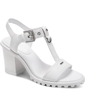 DKNY Marg Ankle Strap Heel Sandals - White