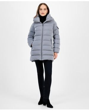 BCBGMAXAZRIA Hooded Puffer Coat - Blue