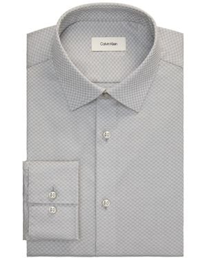 Calvin Klein Refined Cotton Stretch Shirt - Gray