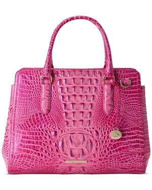 Brahmin Finley Leather Satchel - Pink