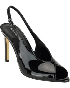 Calvin Klein Dorris Peep Toe High Stiletto Pumps - Black