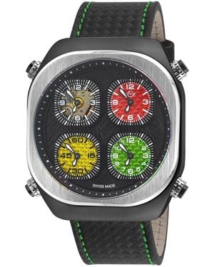 Gevril Swiss Quartz Quattro Italian Leather Strap Watch - Gray