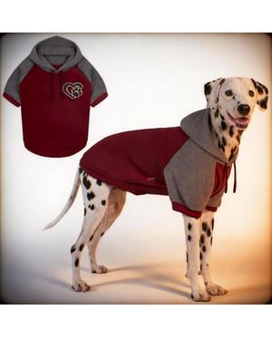 Aronkl Dog Hoodie Stretchy Warm Pet Sweatshirt - Red