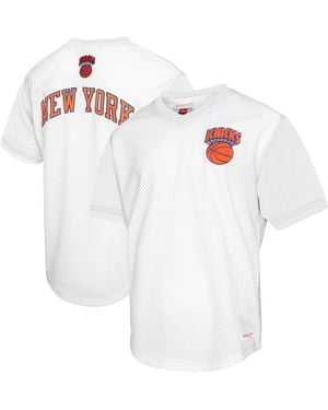 Mitchell & Ness New York Knicks Hardwood Classics Batting Practice Mesh Jersey T-shirt - White