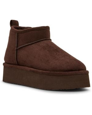 Madden Girl Brave Cozy Mini Platform Booties - Brown