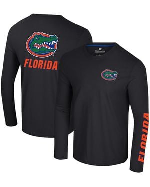 Colosseum Athletics Florida Gators Logo Lockup 3-hit Active Blend Long Sleeve T-shirt - Blue