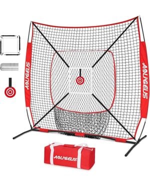 Aoligeijs Baseball Softball Practice Net - Red