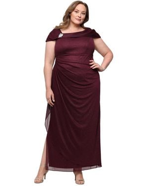 Alex Evenings Plus Size A-line Ruched Ball Gown - Red