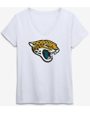 LOGO ATHLETIC Jacksonville Jaguars V-neck Short-sleeve T-shirt - White